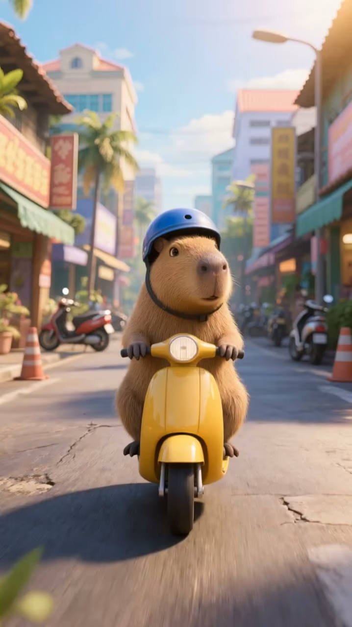 Character motion transformed into a stylized animated scene